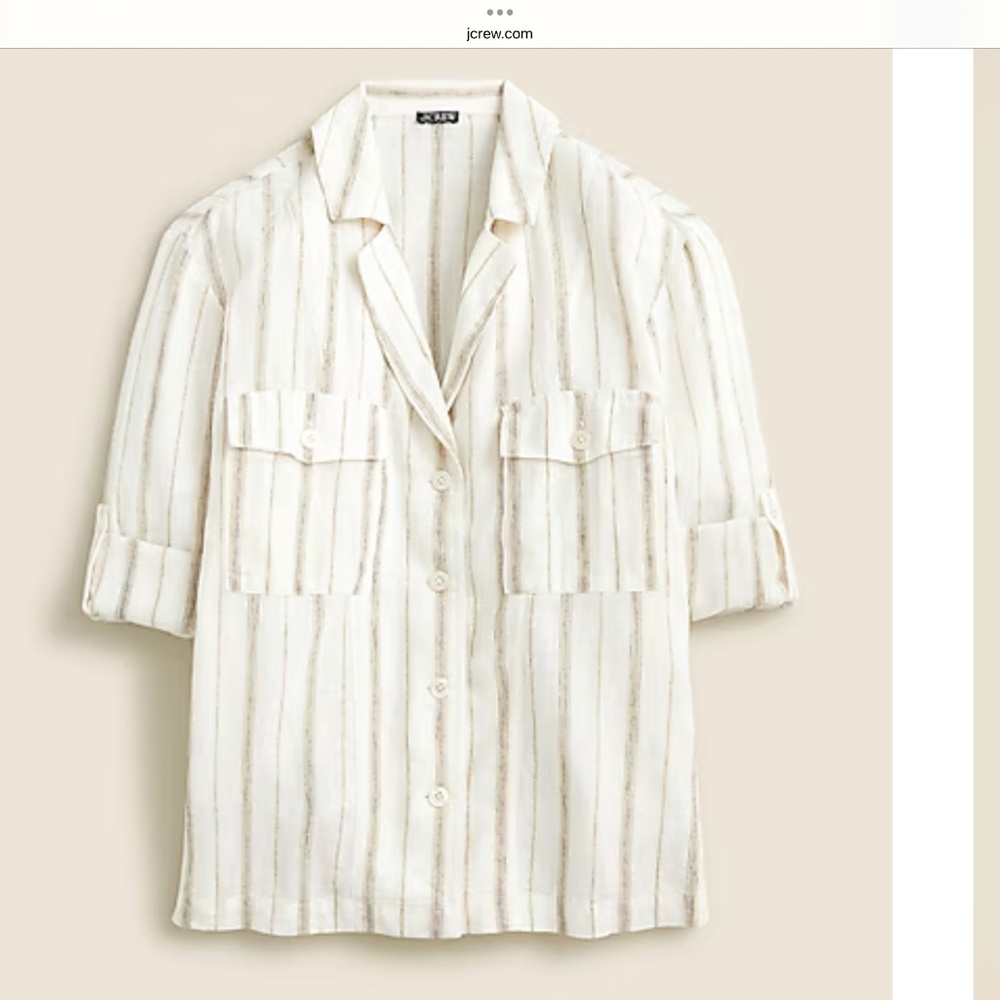 J Crew  Linen Camp shirt